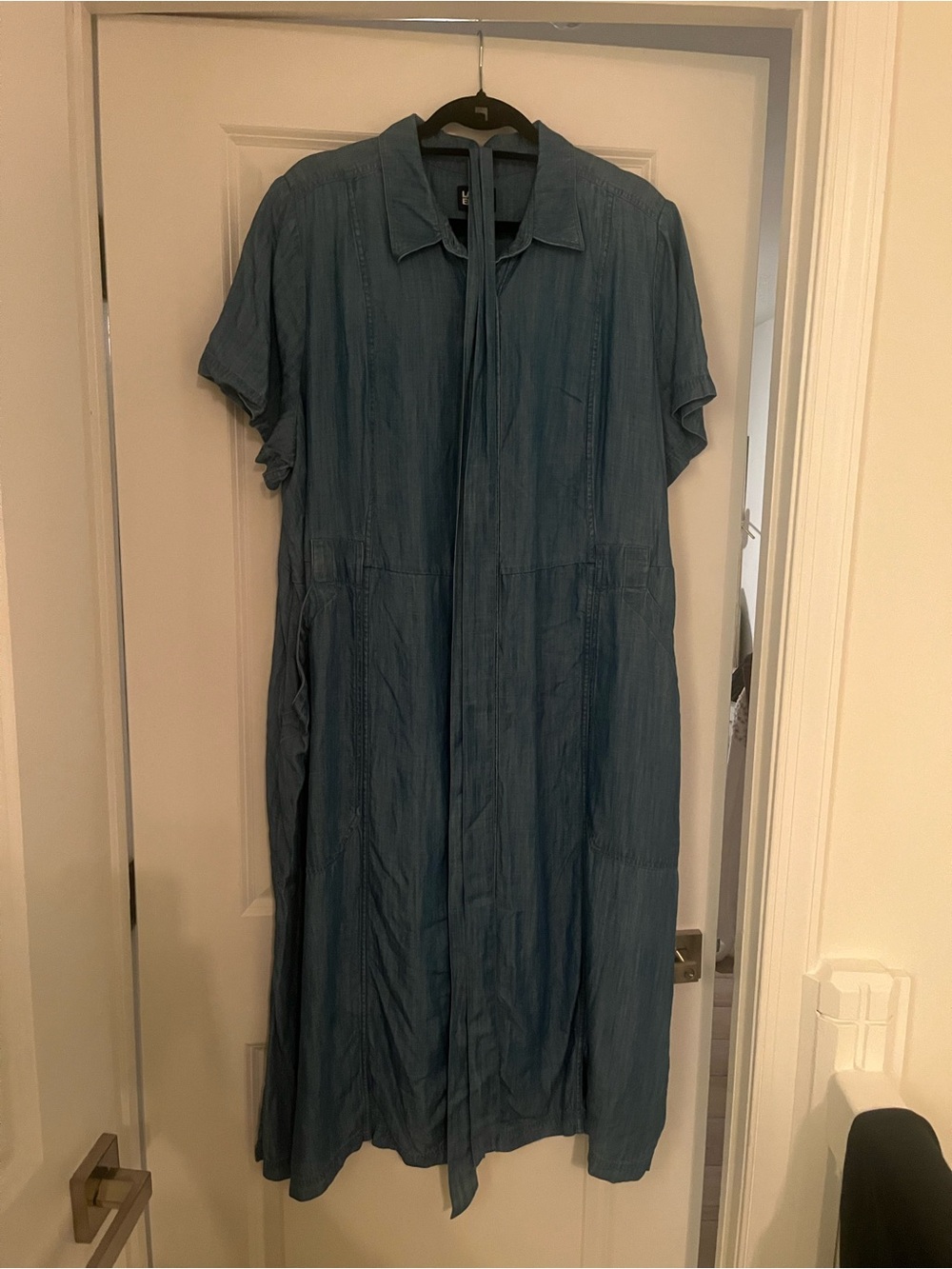Lightweight Chambray Shirt Dress with belt